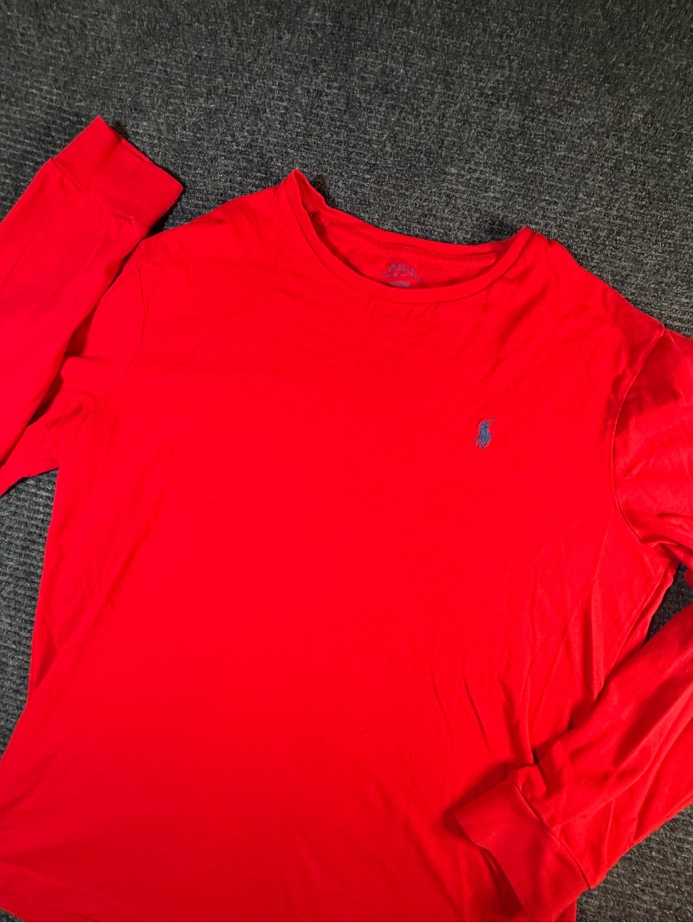 Polo by Ralph Lauren Bright Red Long Sleeve Crew Neck Tee